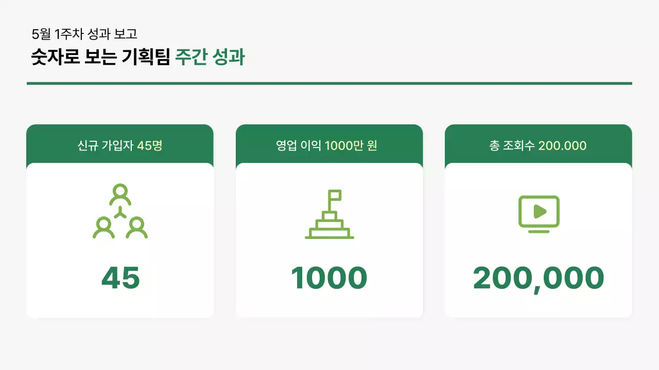 검정 심플 회의 보고서