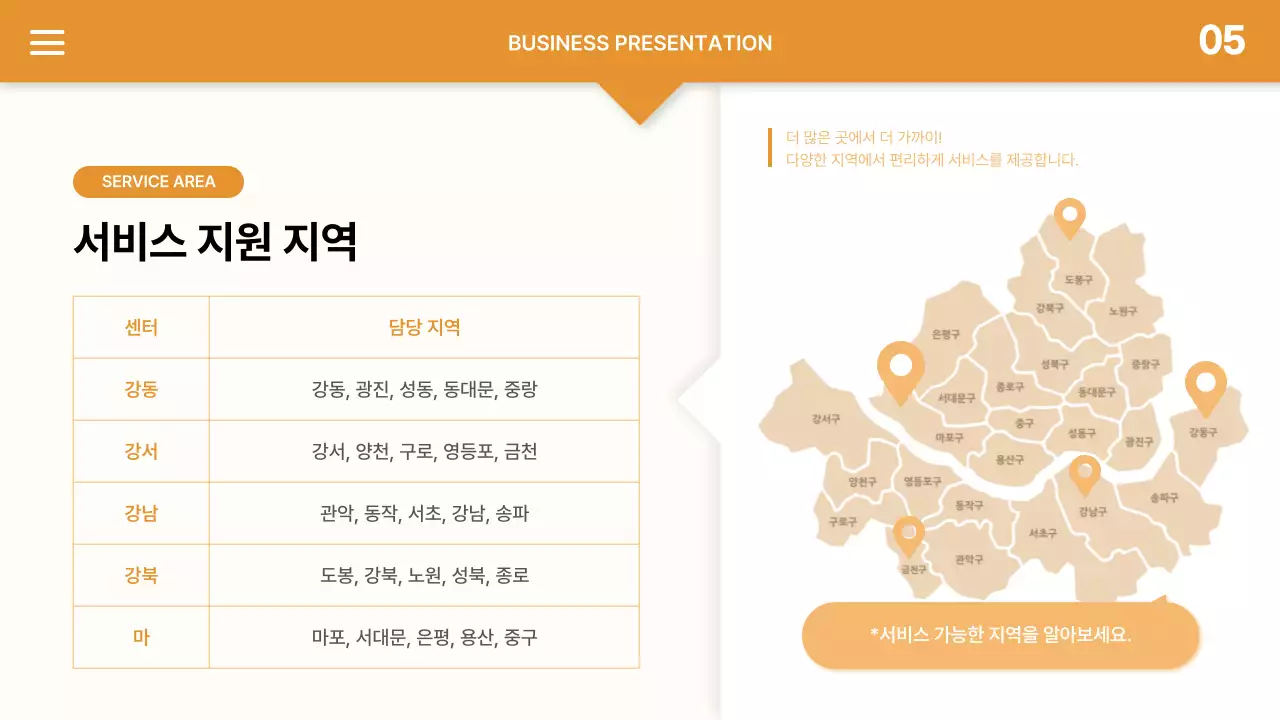 주황색의 모던한 렌탈 계약 제안서