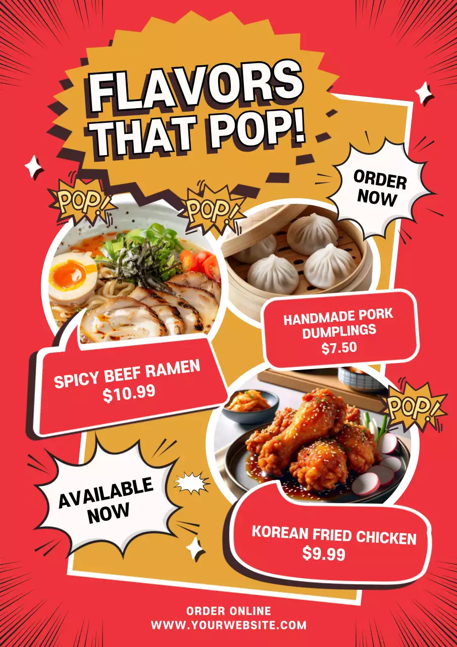 Red Pop Food Promotion Poster