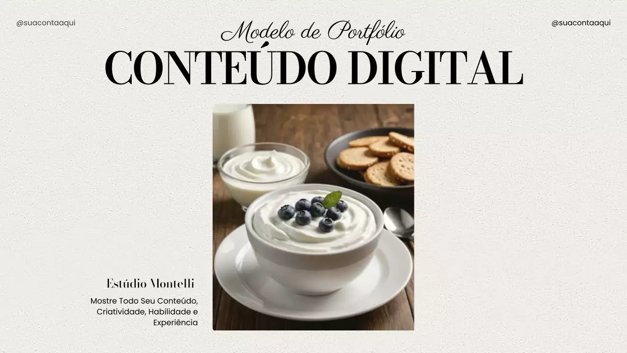 apresentação de portefólio de conteúdo moderno bege