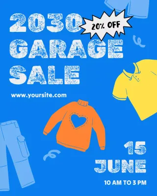 Blue Retro Sale Promotion Instagram Post