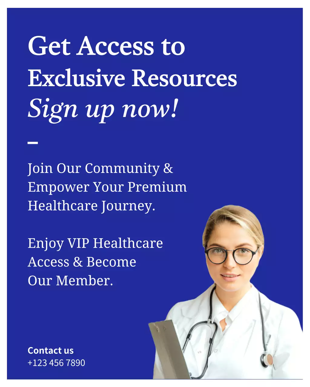 Blue Modern Healthcare Invitation Instagram Post