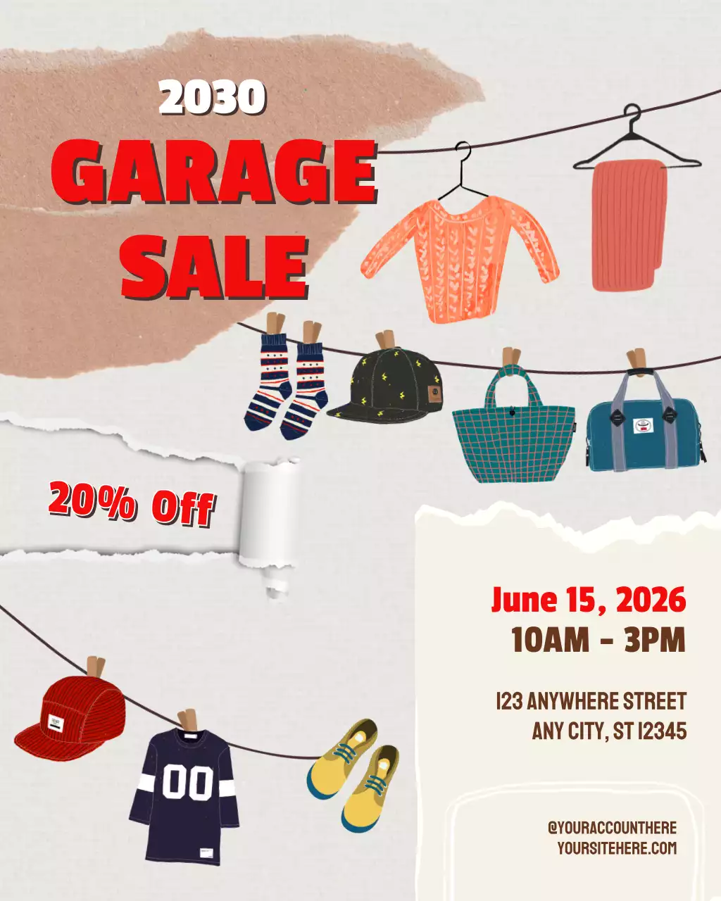 Beige Retro Garage Sale Announcement Instagram Post