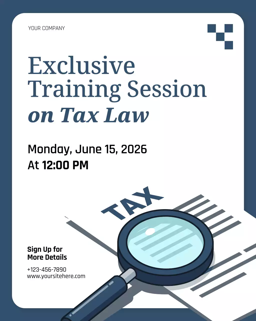 Teal Modern Tax Lecture Instagram Post