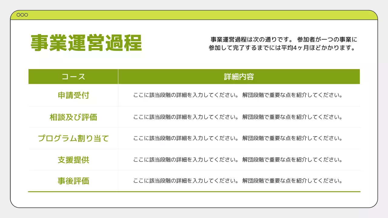 緑 シンプル 福祉 報告書