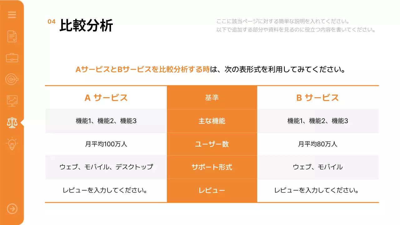 オレンジ シンプル ビジネス プレゼンテーション
