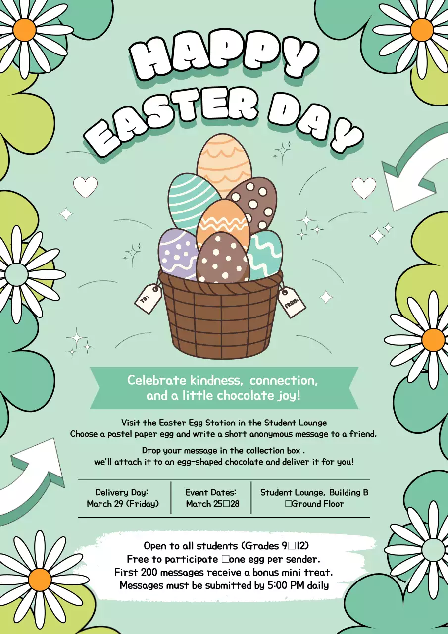 Mint Playful Easter Event Announcement Poster