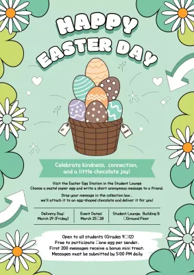 Mint Playful Easter Event Announcement Poster