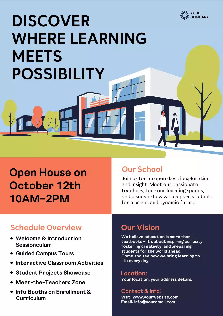 Blue Modern School Event Announcement Poster