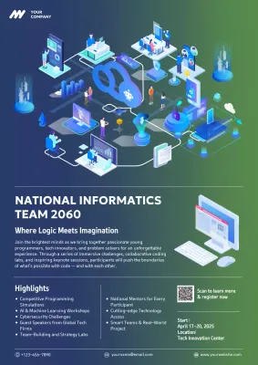 Blue Modern Tech Event Announcement Poster