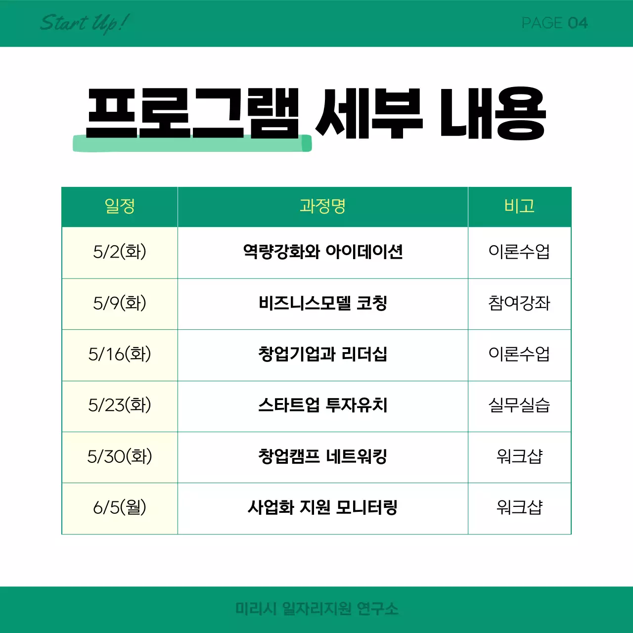 초록 모던 창업 모집