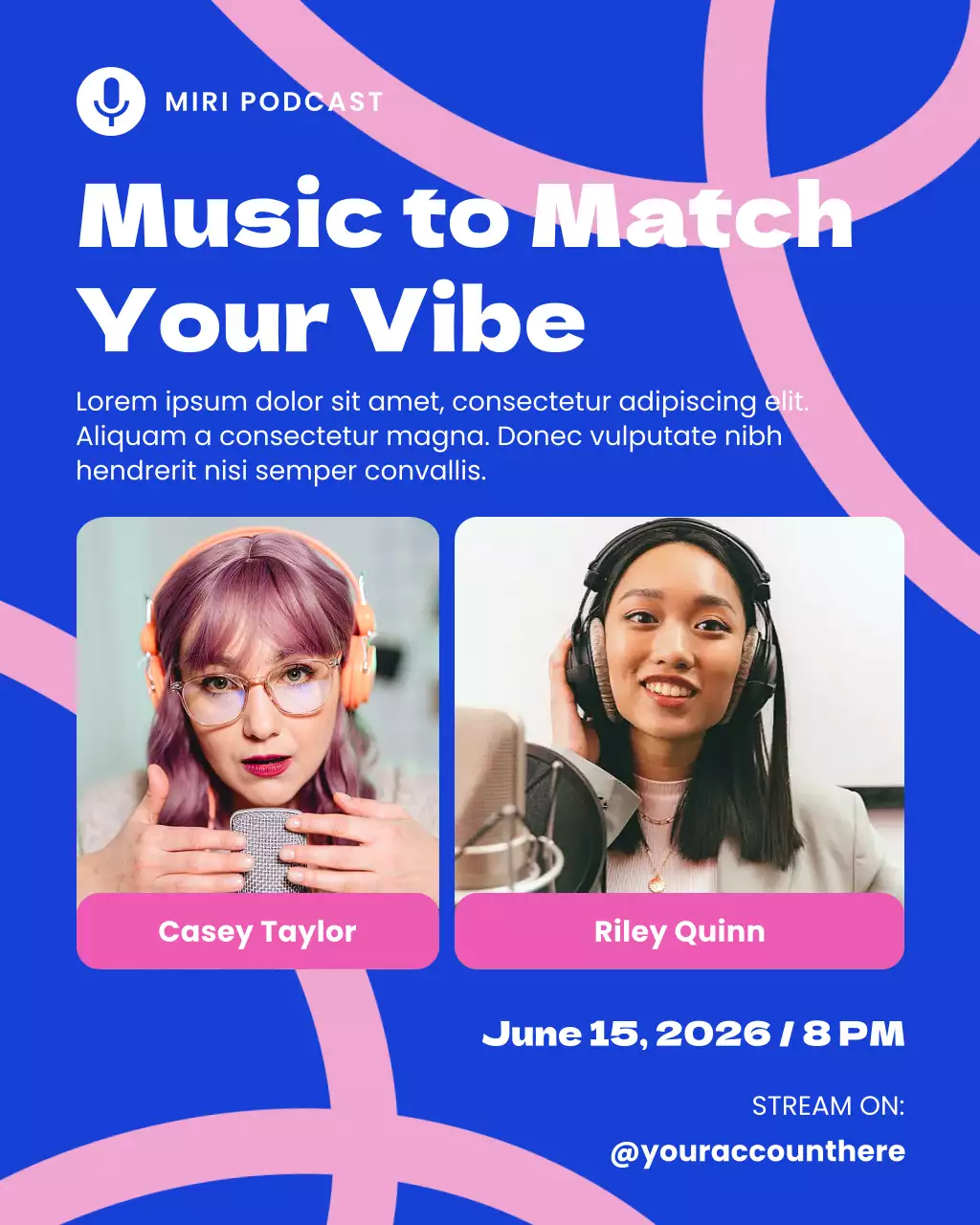 Blue Modern Music Announcement Instagram Post