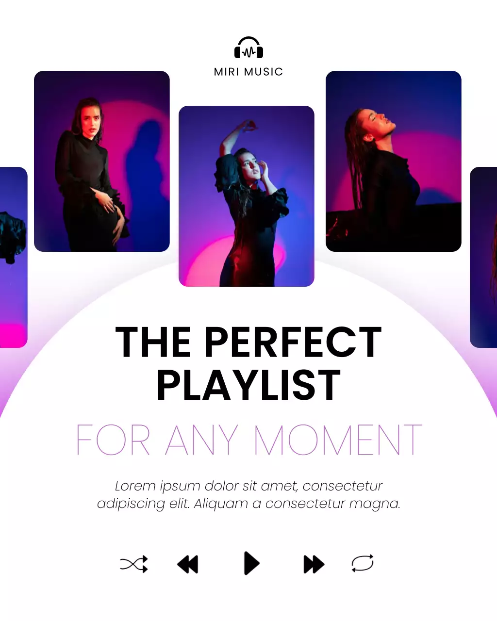 Pink Modern Music Playlist Advertisement Instagram Post