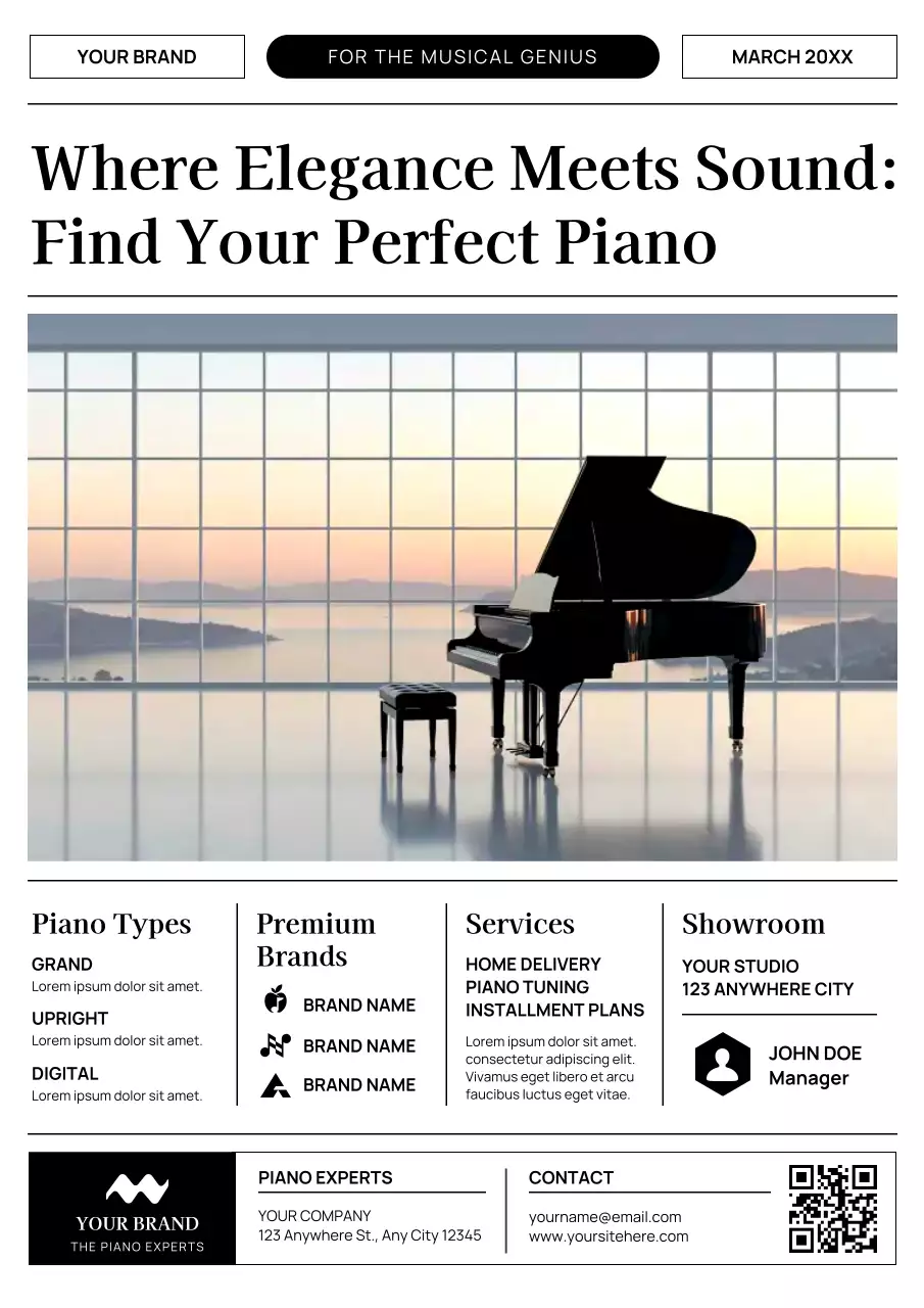 Black Elegant Piano Promotion Poster