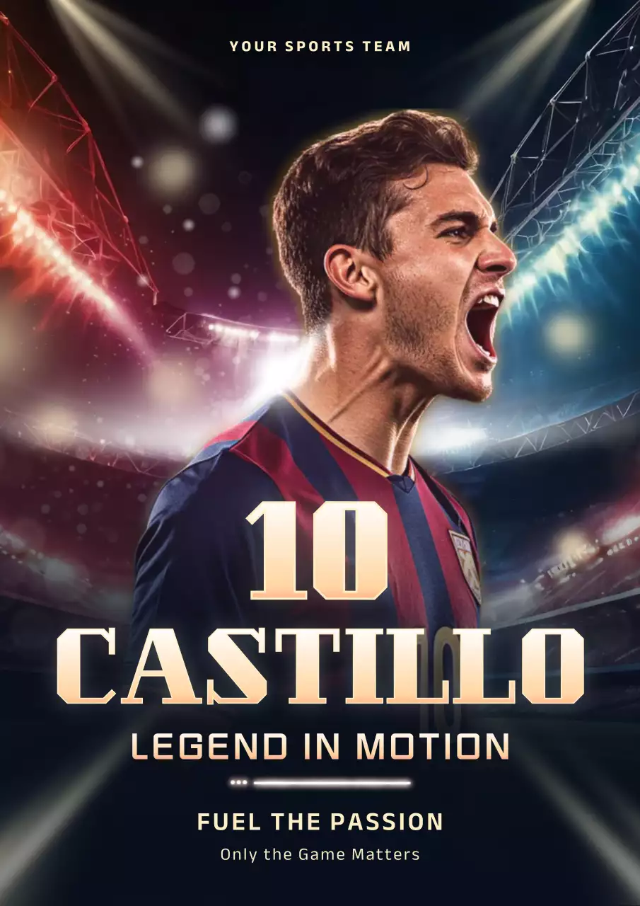 Red Bold Soccer Sports Promotion Poster