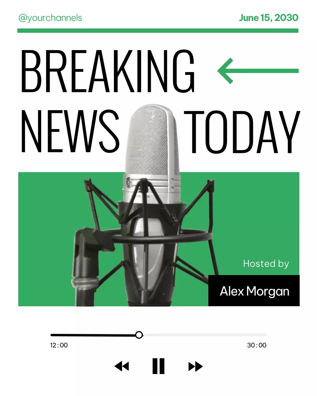 Green Bold Modern Podcast Announcement Instagram Post