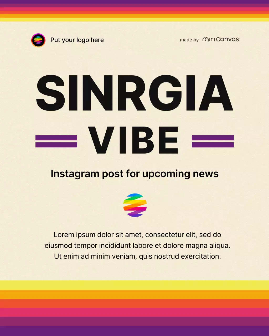 Rainbow Minimalist Social Media Update Instagram Vertical Image