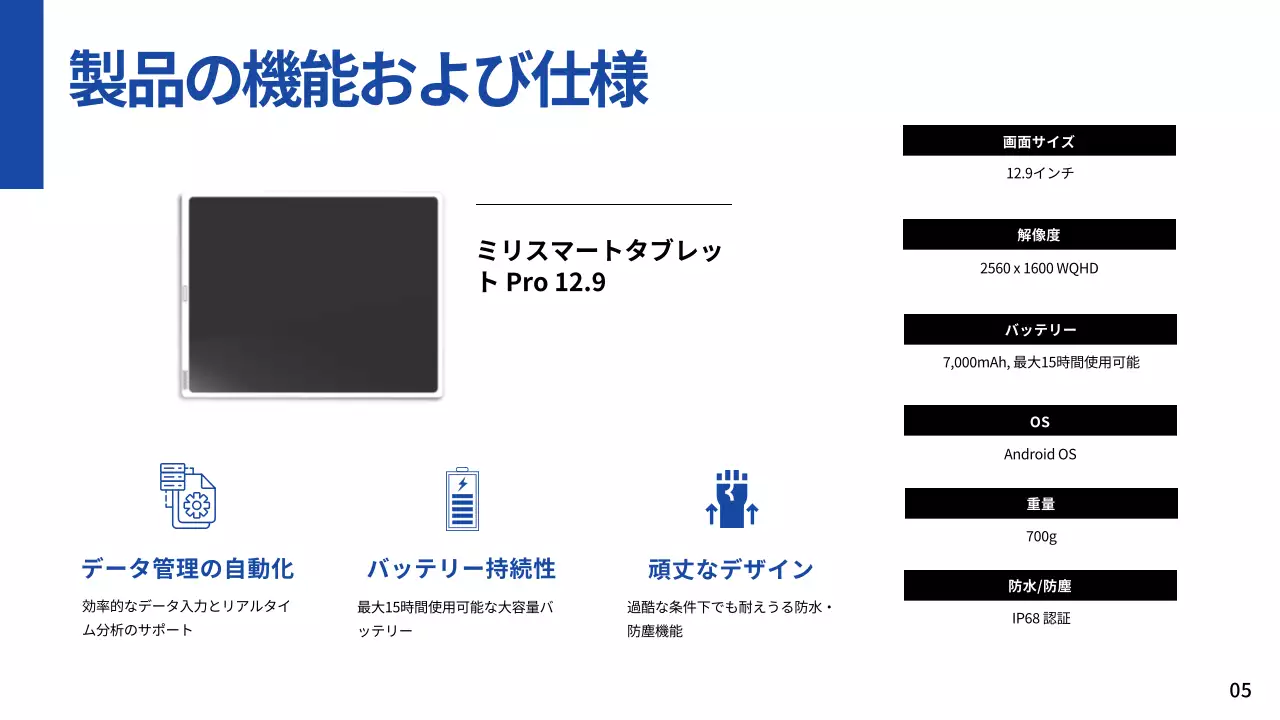 青 モダン タブレット 会社案内