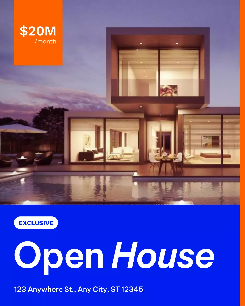 Blue Modern Real Estate Promotion Instagram Post
