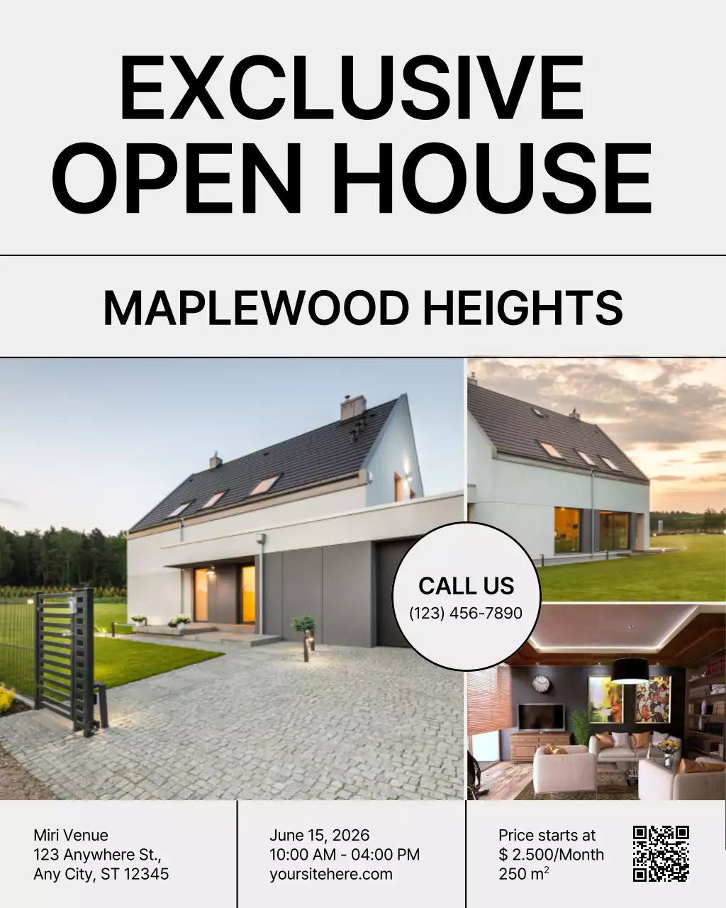 Grey Minimalism Real Estate Open House Advertisement Instagram Post