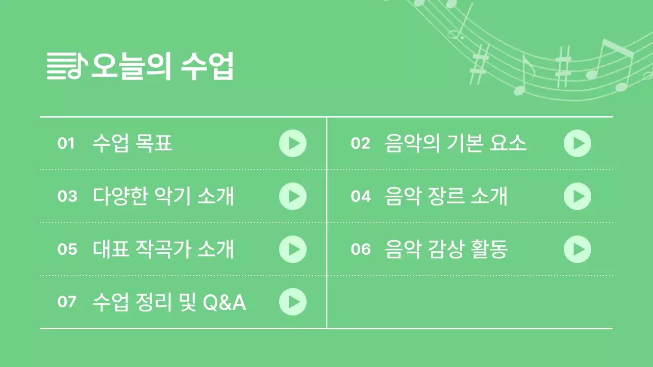 연두 깔끔 음악 교육 자료