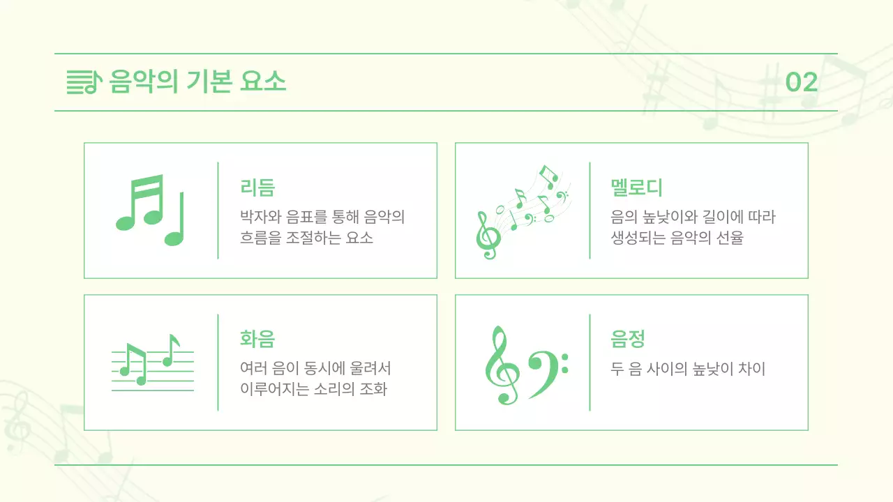 연두 깔끔 음악 교육 자료