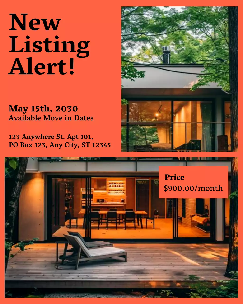 Orange Modern Real Estate Advertisement Instagram Post