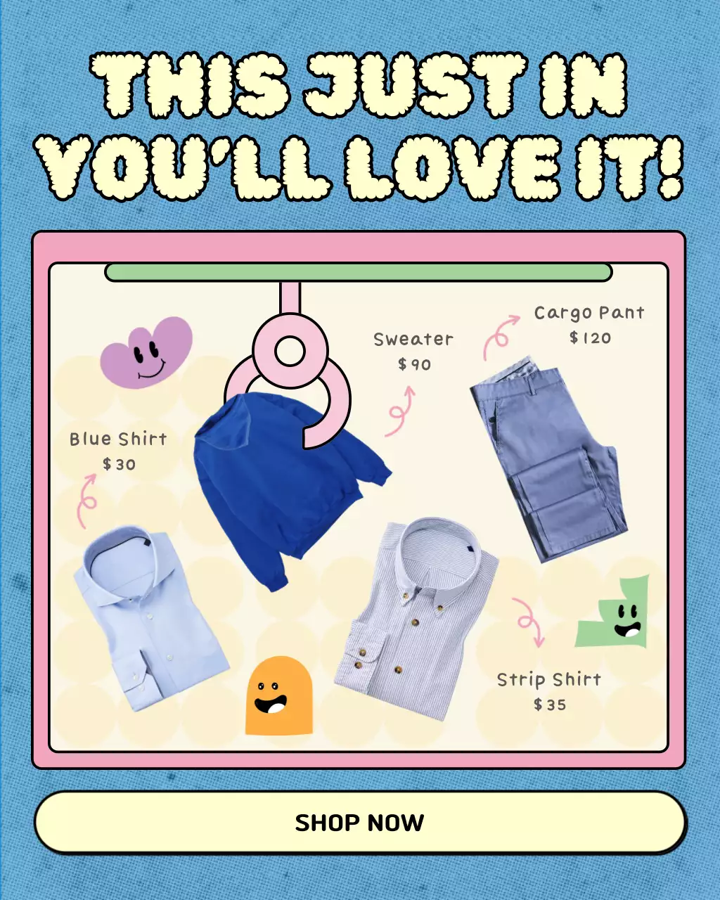 Blue Playful Fashion Promotion Instagram Post