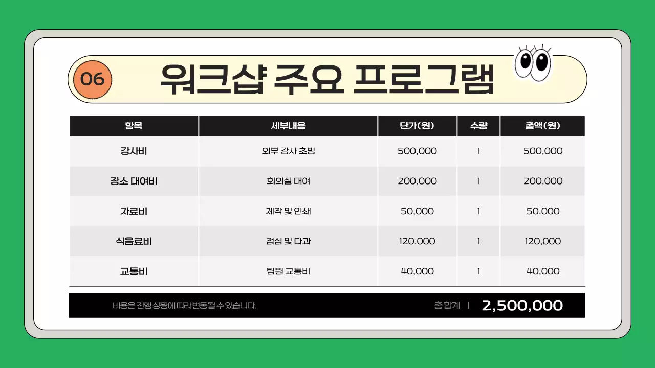 노랑의 키치한 워크샵 제안서