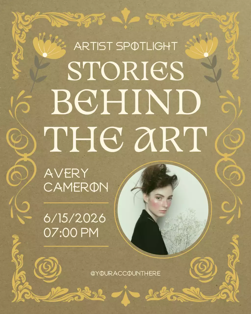 Brown Classic Art Exhibition Announcement Instagram Post