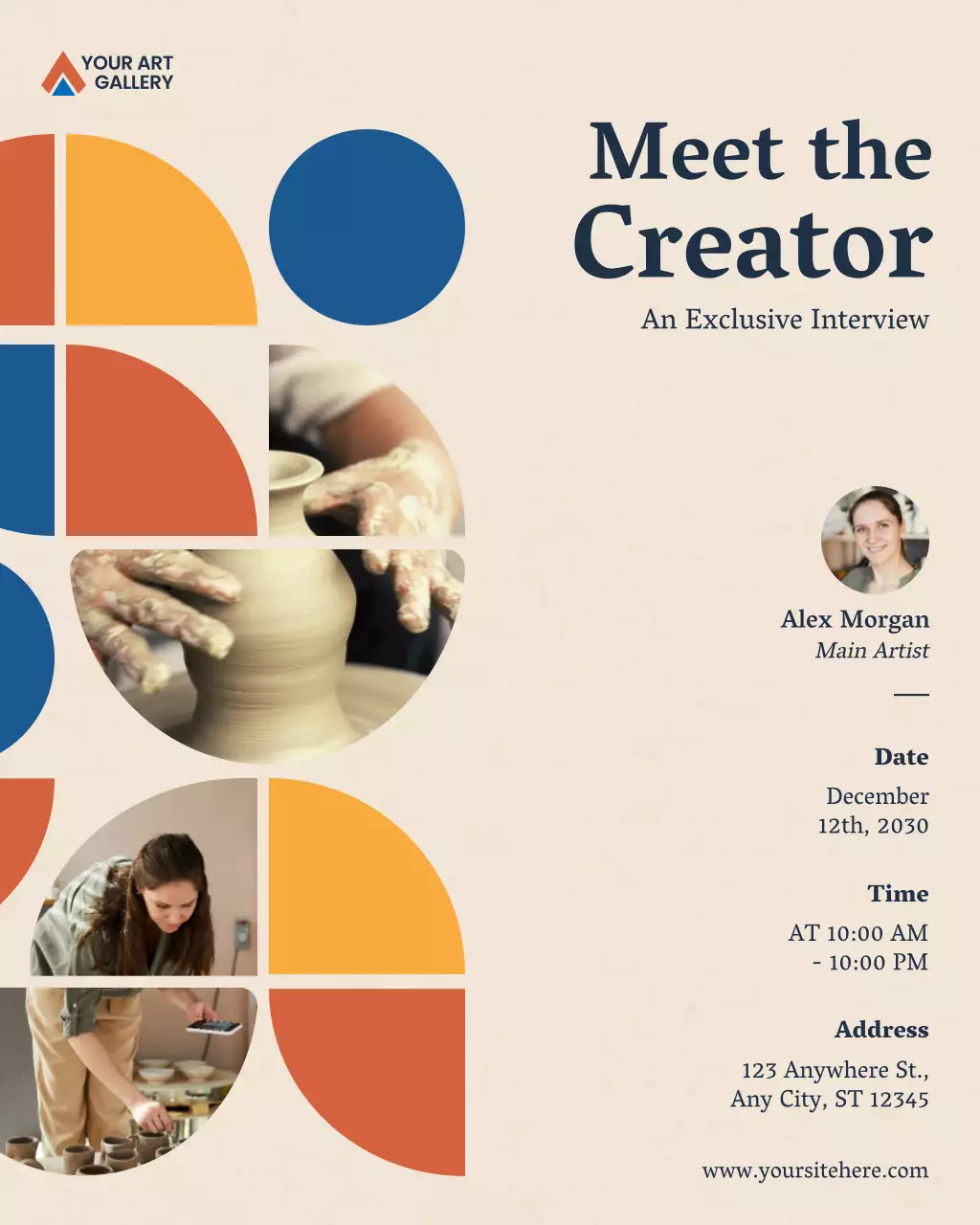 Orange Modern Art Exhibition Instagram Post