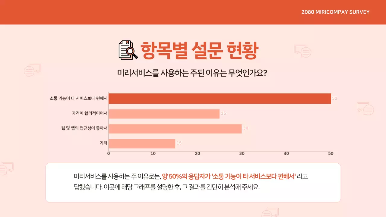 주황 모던 설문조사 정보 전달