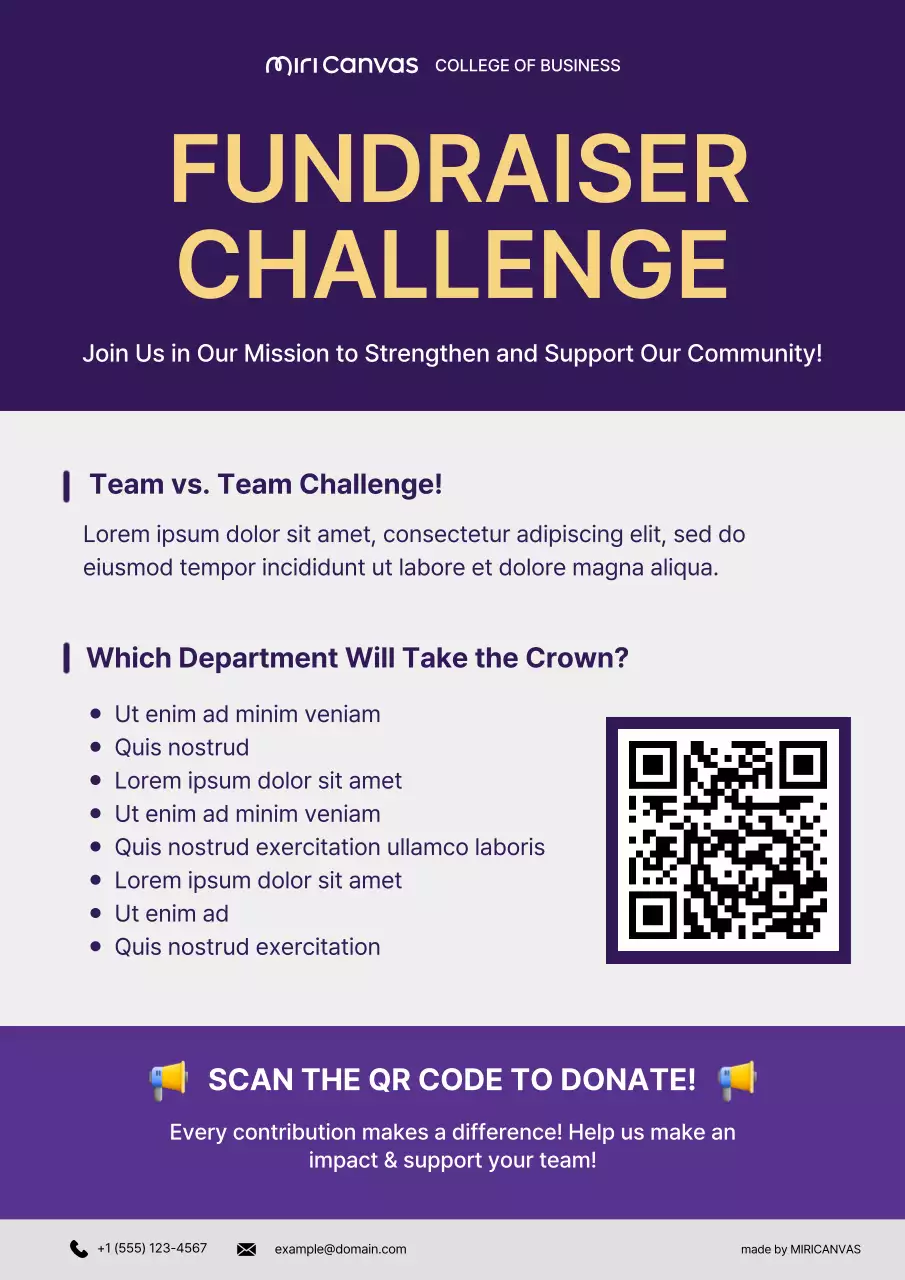 Purple Modern Fundraiser Event Announcement Poster