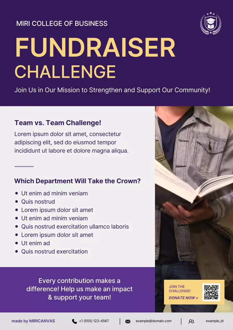 Purple Modern Fundraiser Event Announcement Poster