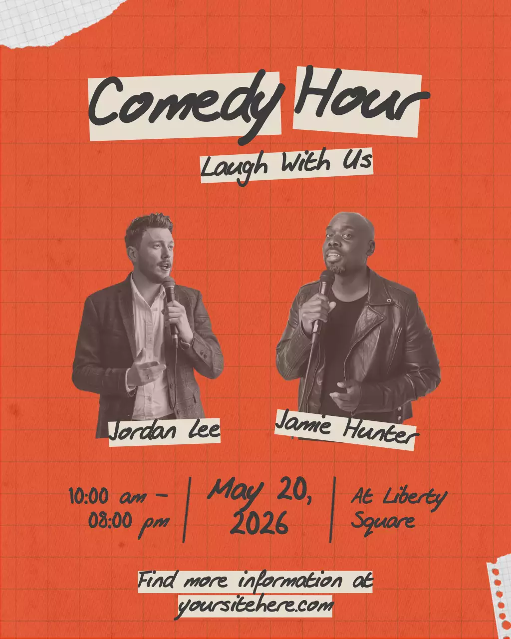 Orange Retro Comedy Announcement Instagram Post