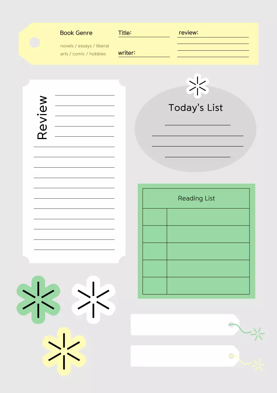 회색 미니멀 독서 다이어리