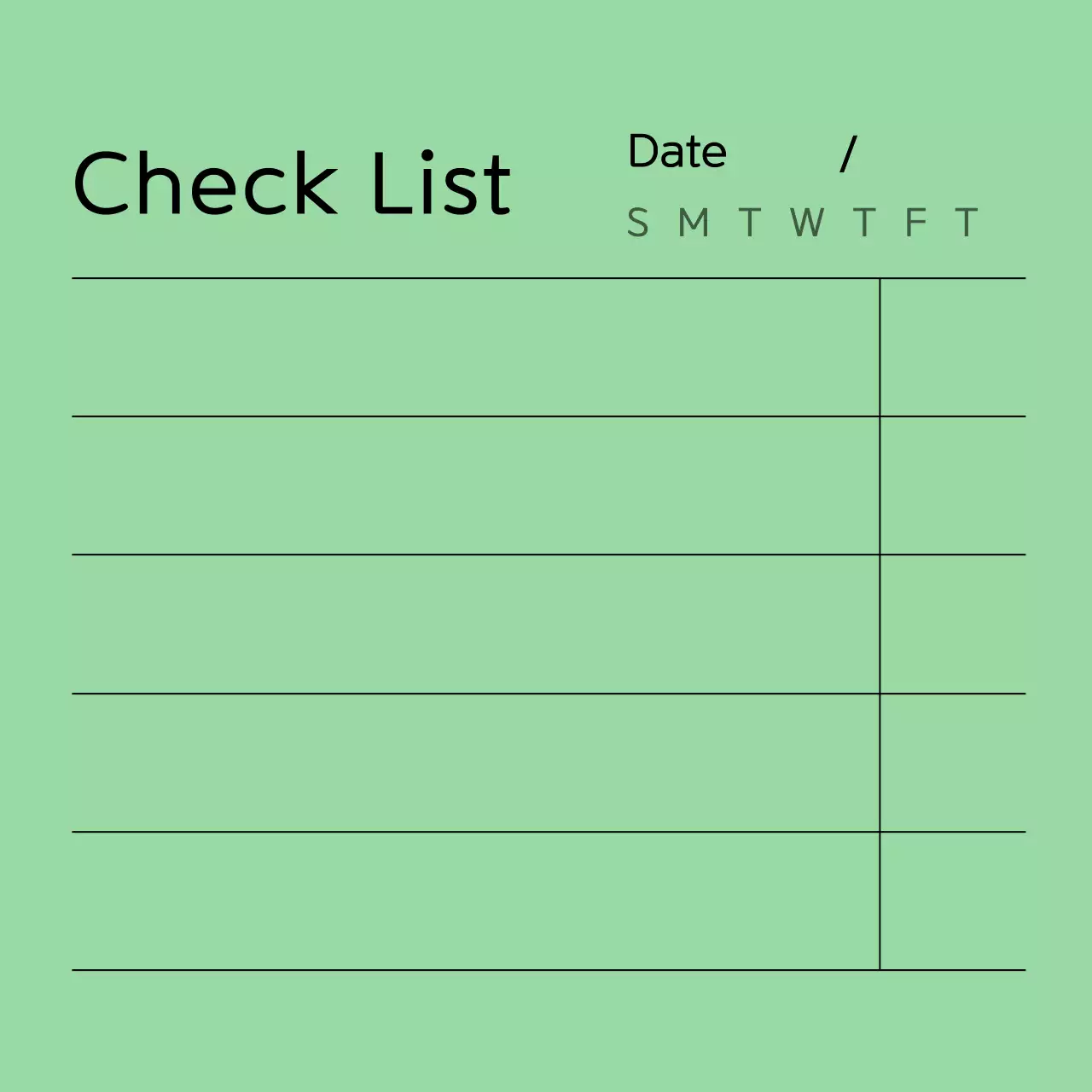 민트 미니멀 일정 안내 메모지