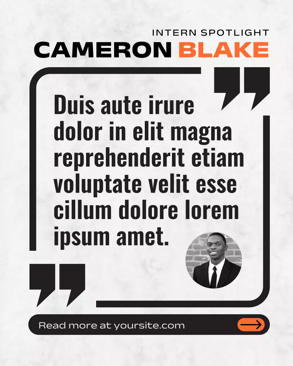 Beige Bold Intern Announcement Instagram Post