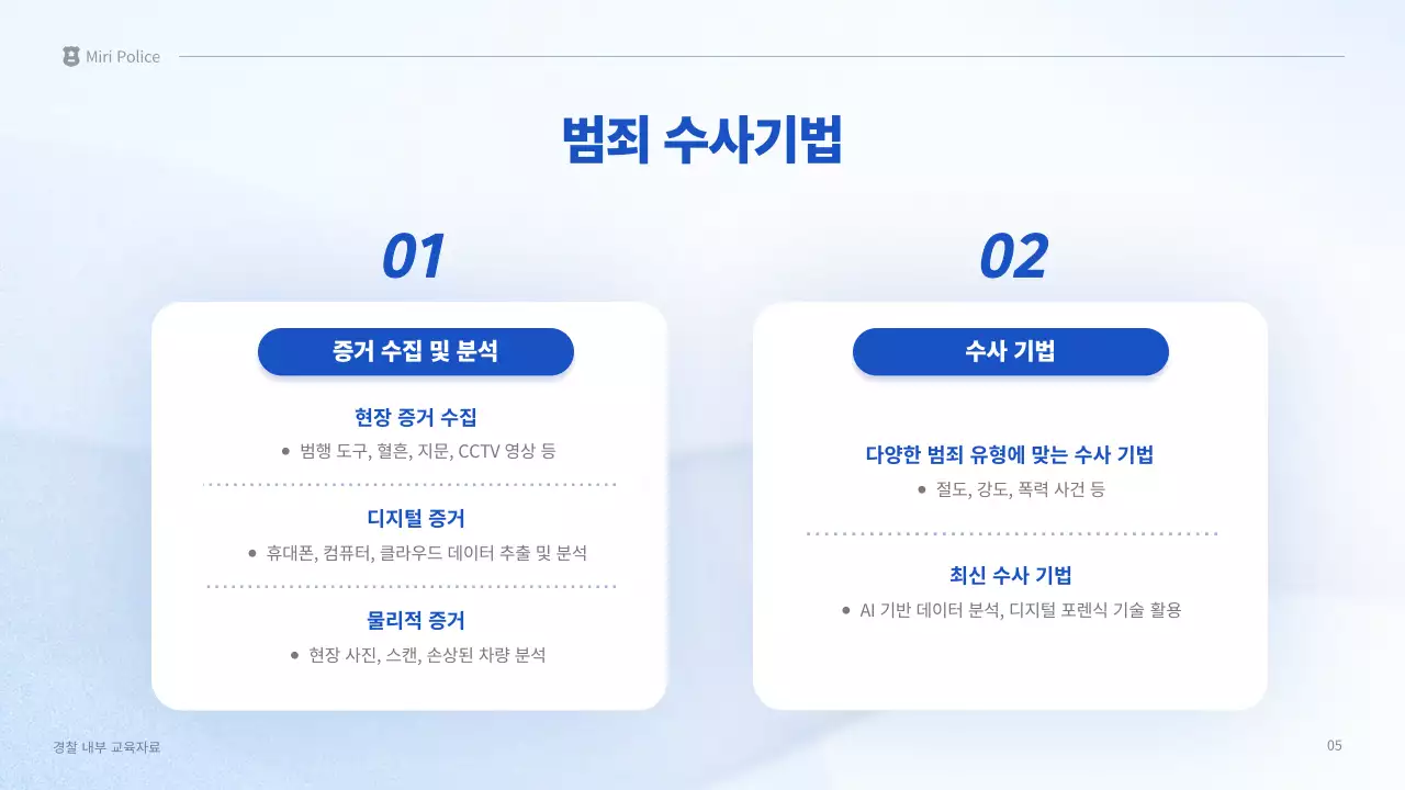 파랑 깔끔 경찰 교육 자료