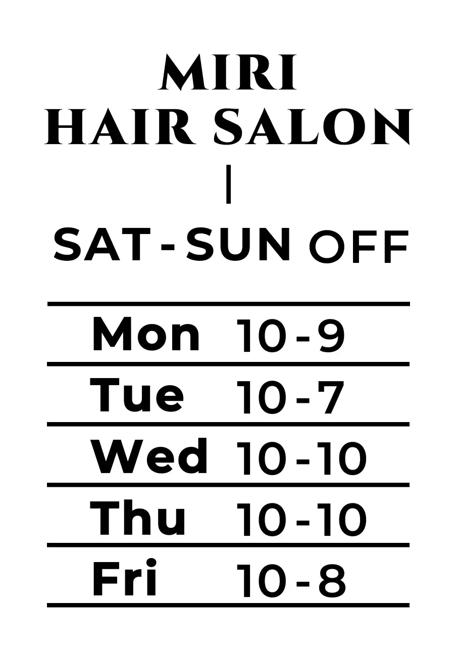 白黒 シンプル 営業時間