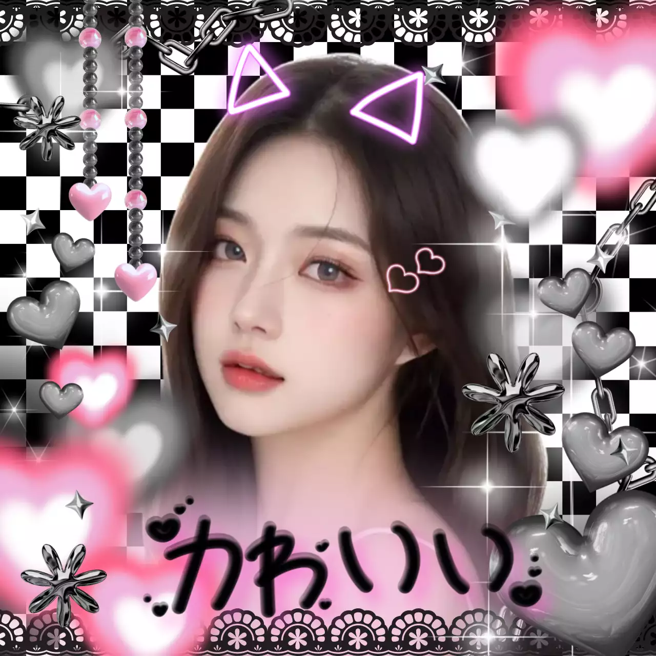 黒 かわいい ダークガーリーフリクラ