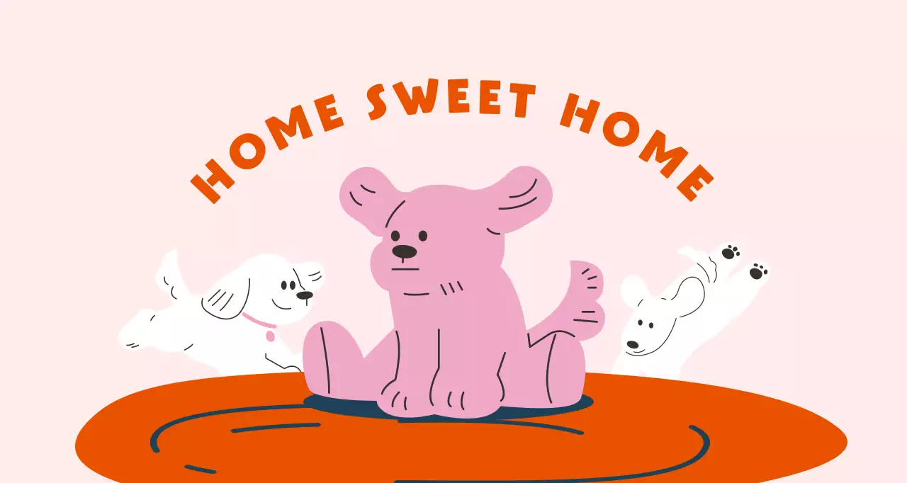 ピンク オレンジ かわいい ペット イラスト マット