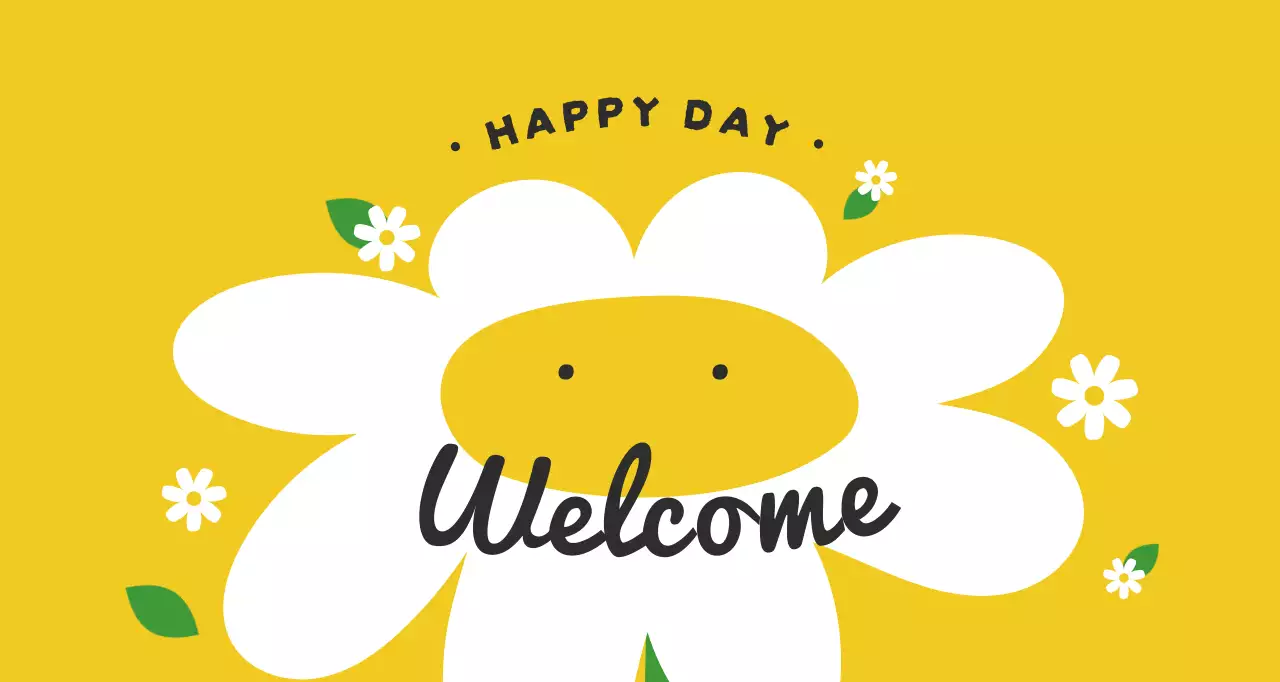 黄色 ポップ ウェルカム ようこそ マット