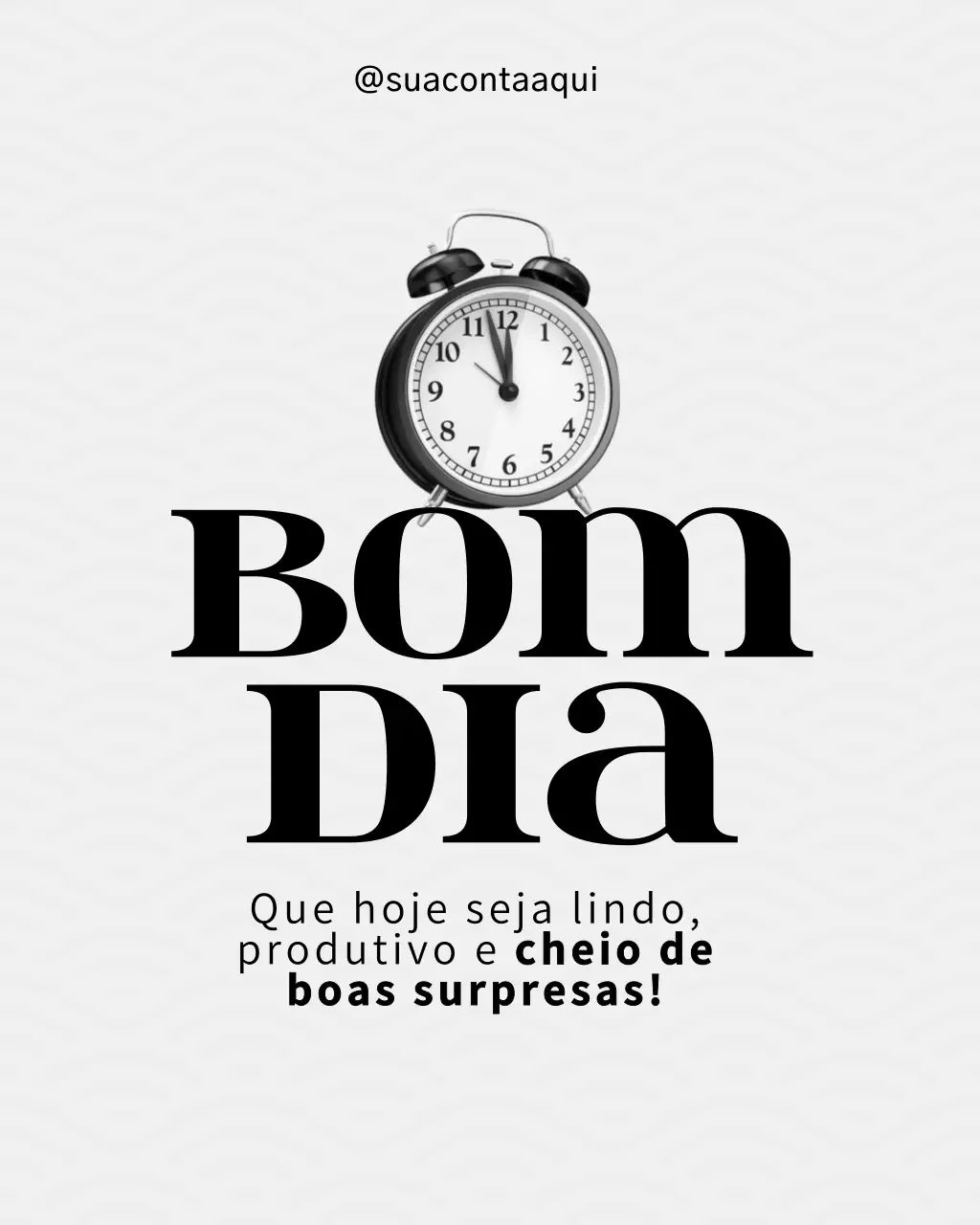 Postagem no Instagram de saudação matinal minimalista em preto
