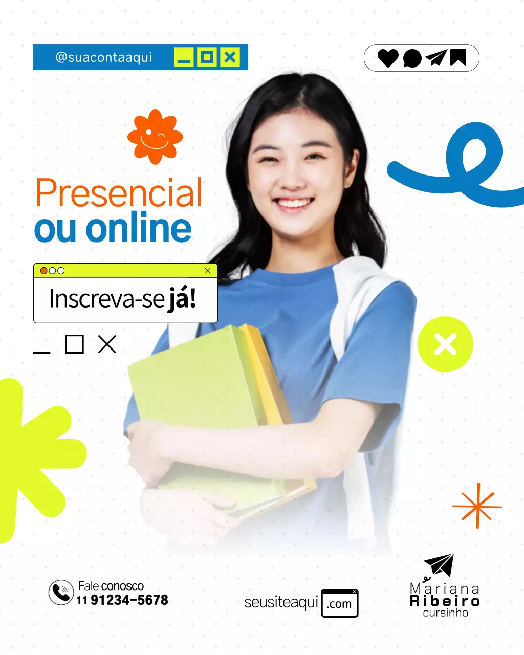 Publicação do Instagram sobre Educação Moderna Azul