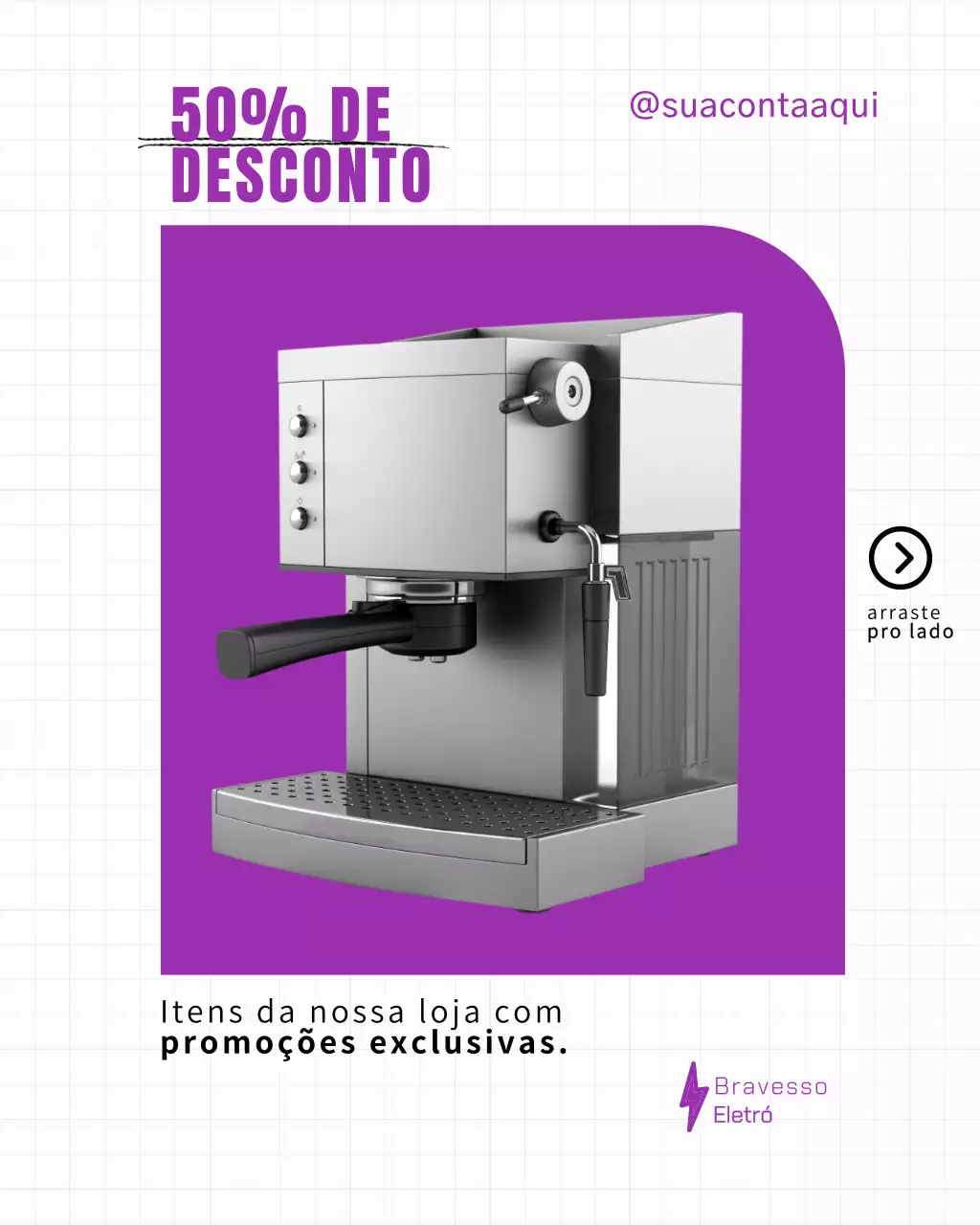 Postagem promocional do Purple Modern Coffee no Instagram