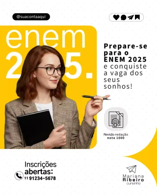 Postagem de promoção de educação moderna amarela no Instagram