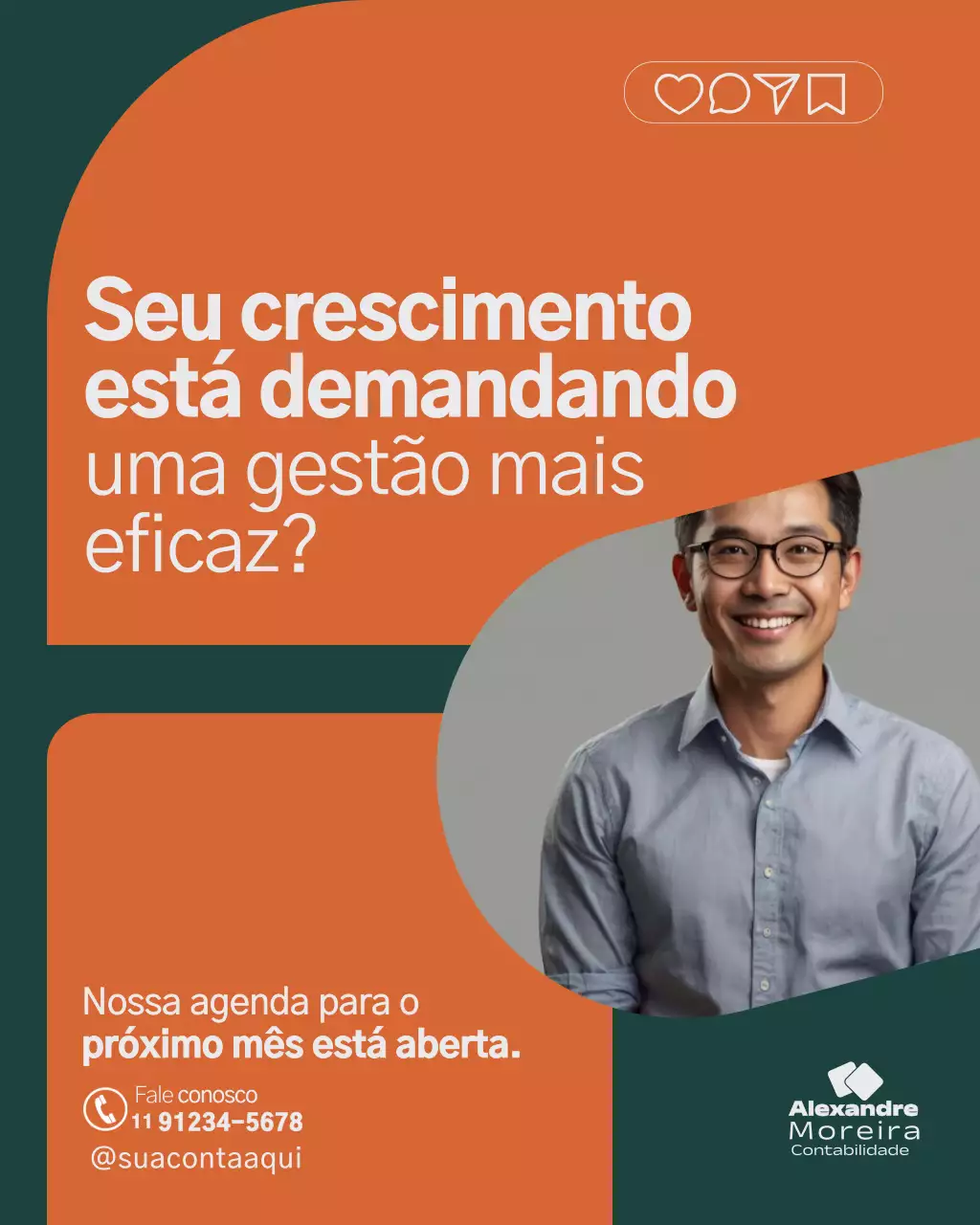 Postagem de promoção de negócios modernos em laranja no Instagram