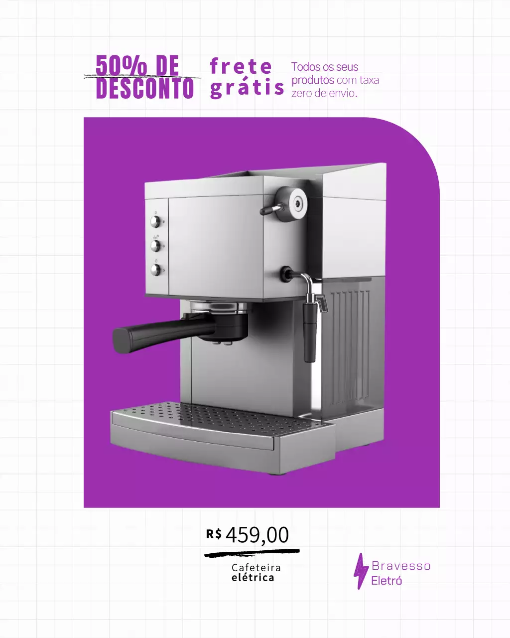 Postagem promocional do Purple Modern Coffee no Instagram