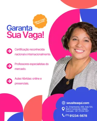 Postagem de promoção da educação moderna rosa no Instagram